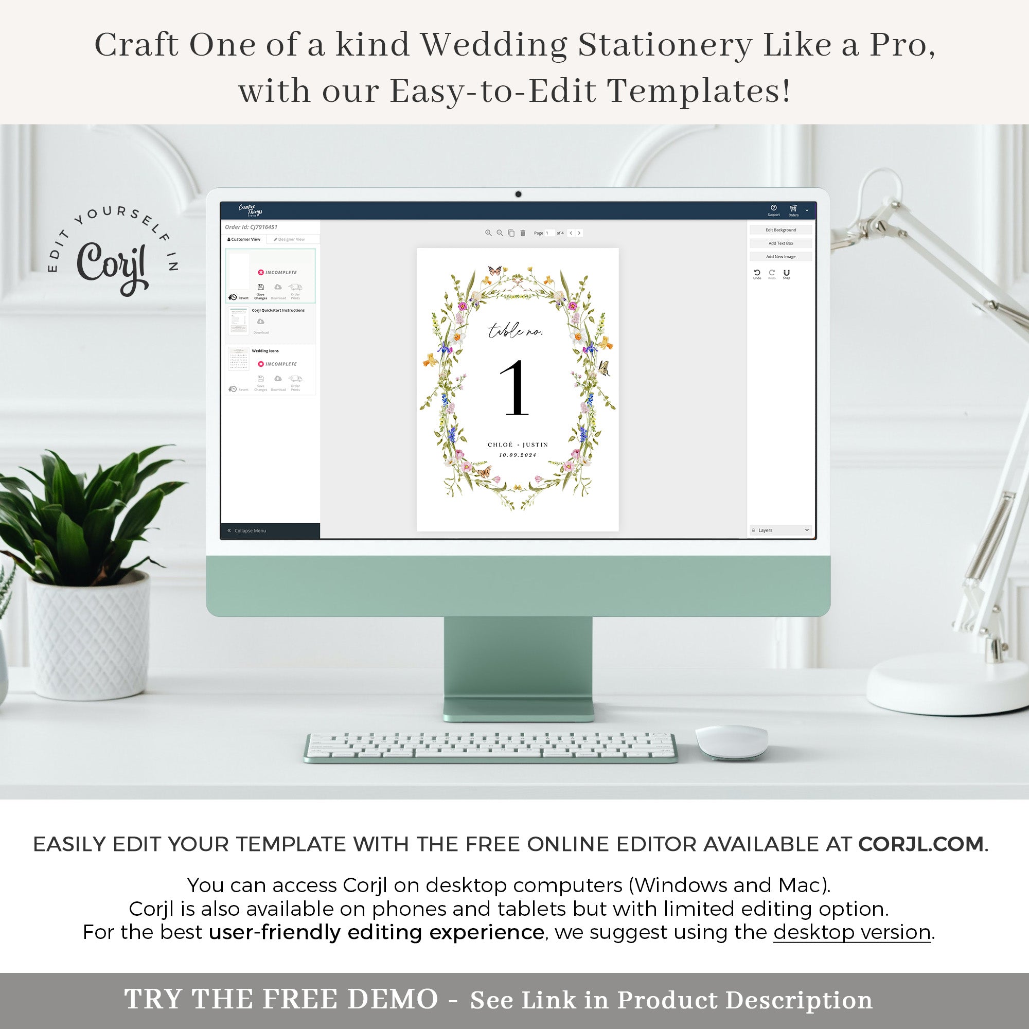 APRIL Wedding Table Numbers Printable