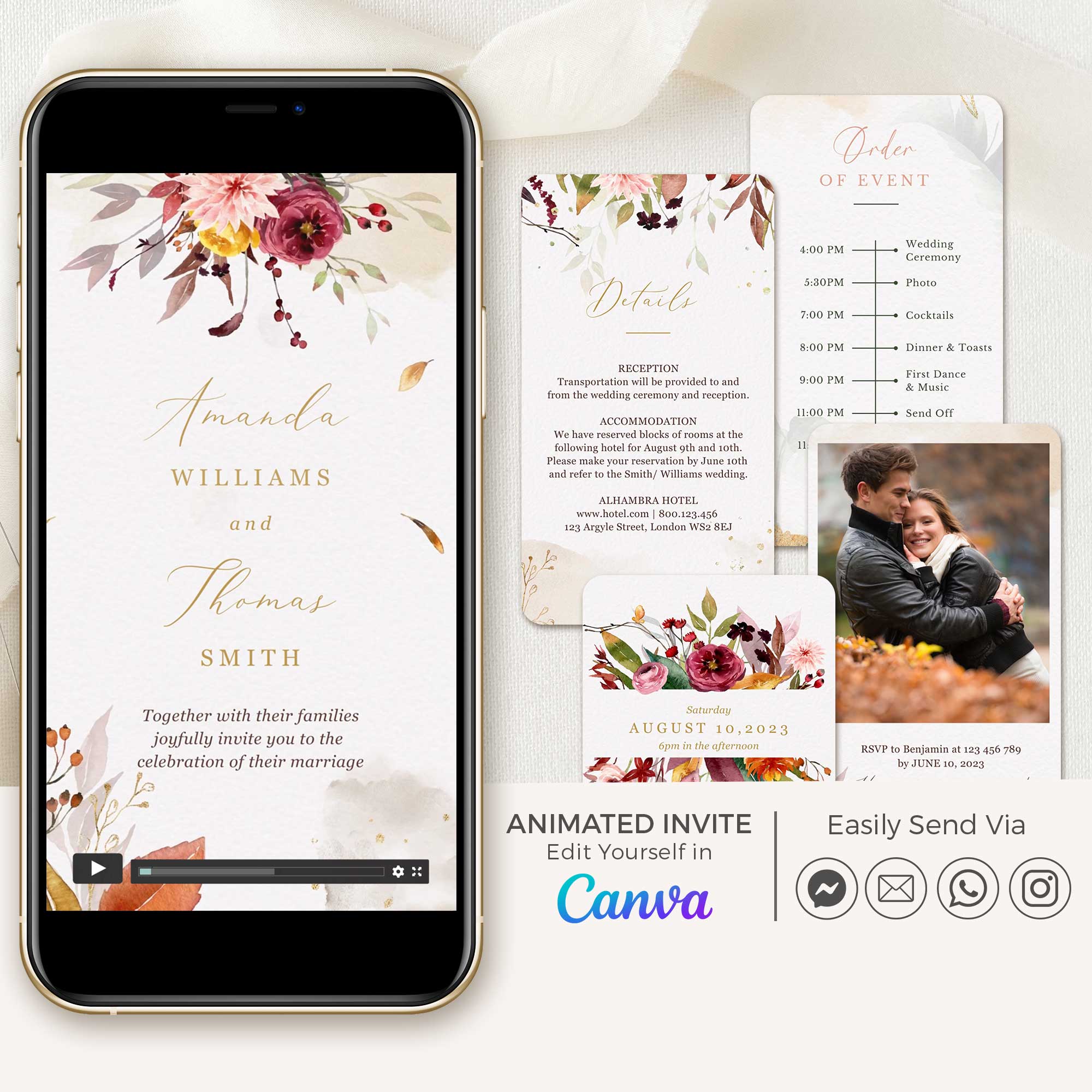 AMBRA Fall Wedding Invitation Video Template