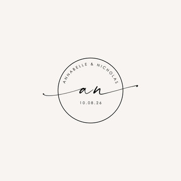 NICHOLAS Modern Script Wedding Logo