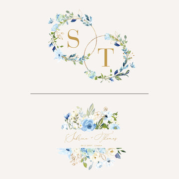 AZZURRA Floral Wedding Logo Template