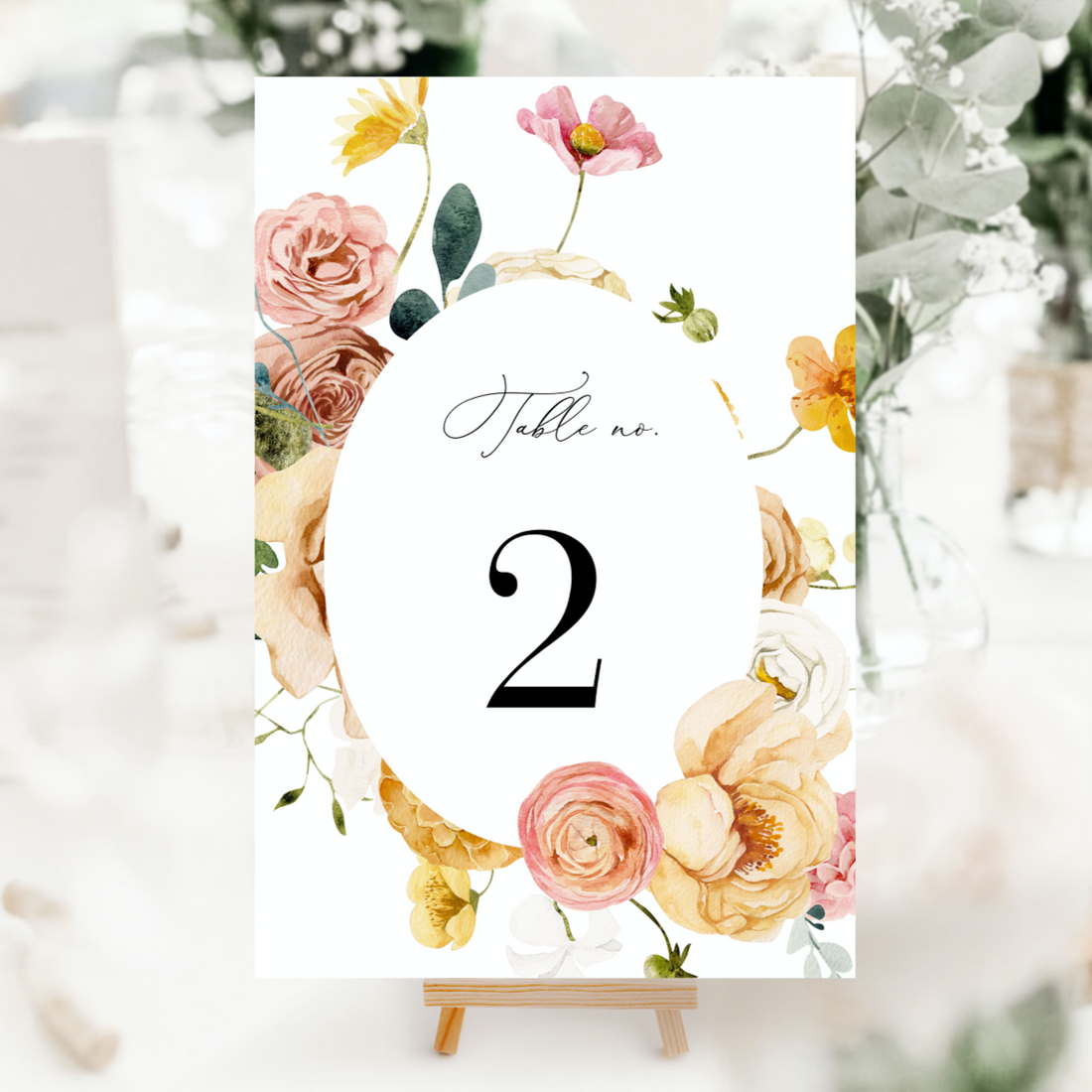 JUNE Wedding Table Numbers Printable