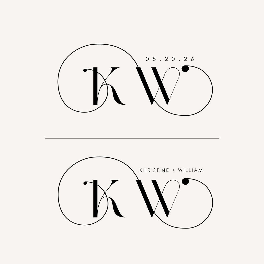 KHRISTINE Wedding Monogram Logo