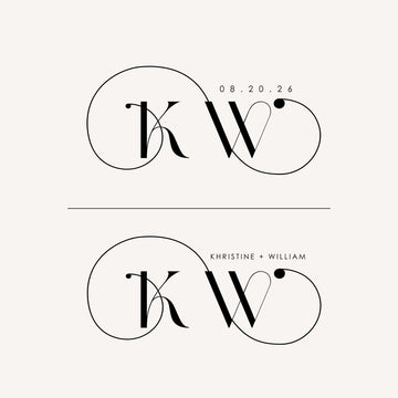 KHRISTINE Wedding Monogram Logo