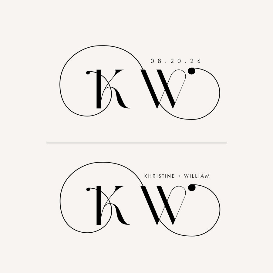 KHRISTINE Wedding Monogram Logo