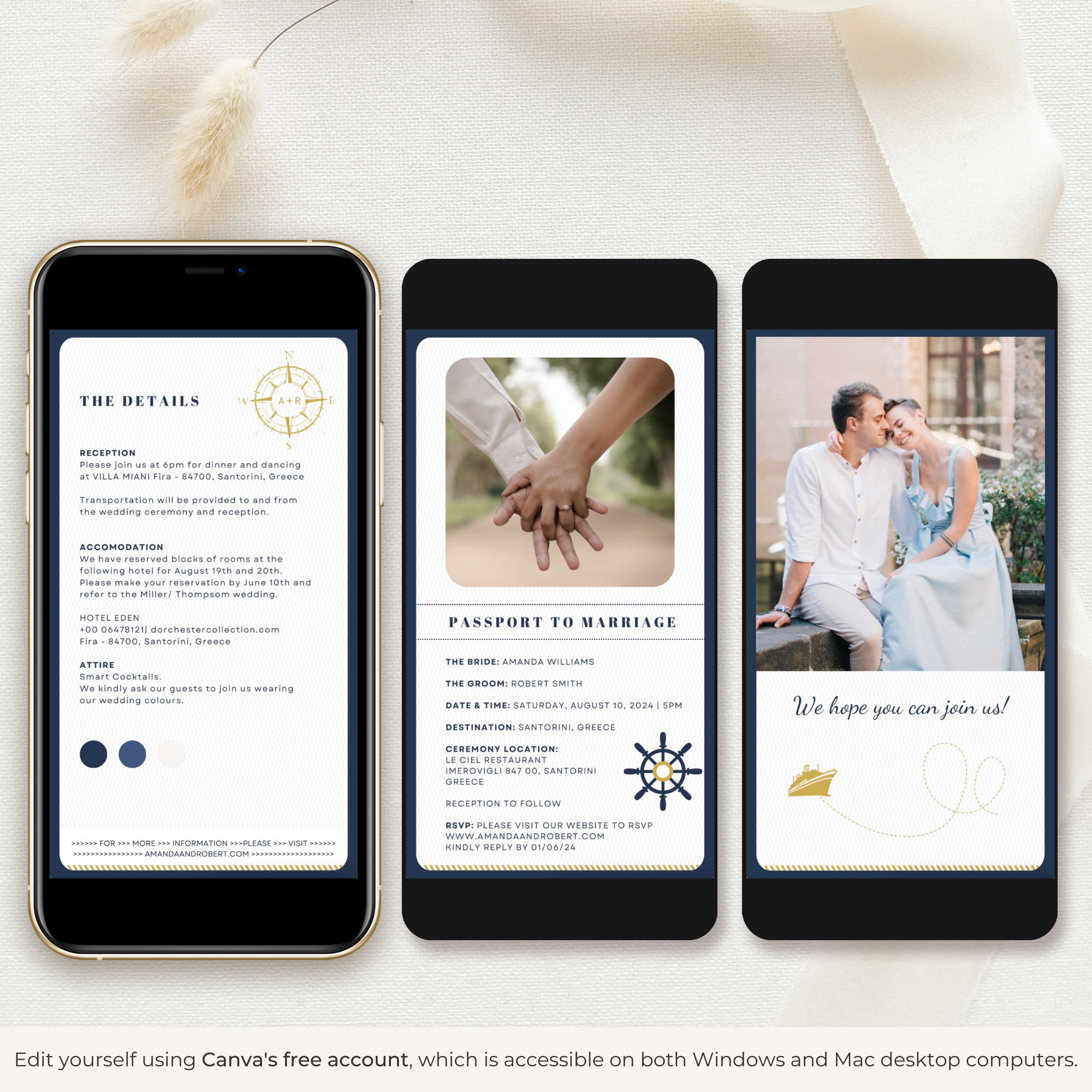 Nautical Passport Wedding Invitation Video Template