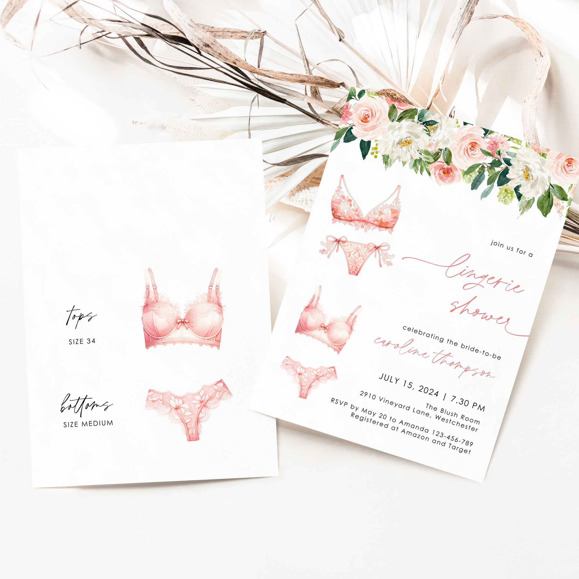 Lingerie Shower Invitation Card Printable