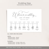 ELLA Wedding Timeline Sign Template