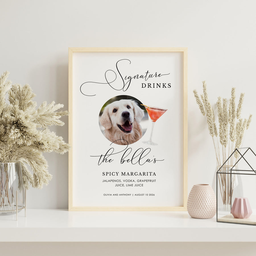 ELLA Printable Signature Drink Sign with Dog