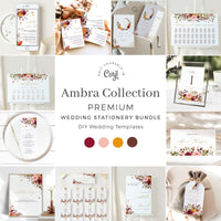 Ambra | Fall Wedding Stationery Bundle Templates DIY