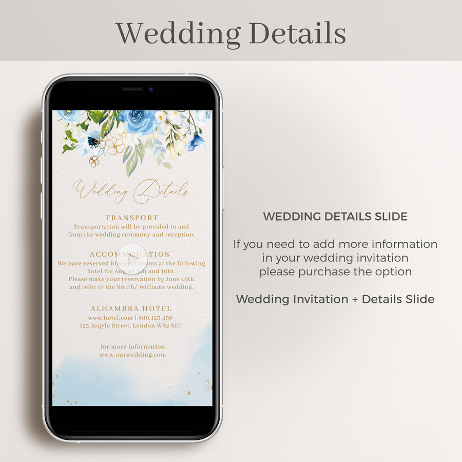 Azzurra | Dusty Blue Wedding Invitation Animated