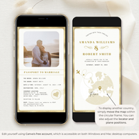 White & Gold Passport Wedding Invitation Video Template