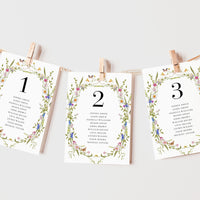 CHLOÉ Floral Wedding Seating Chart Card Template