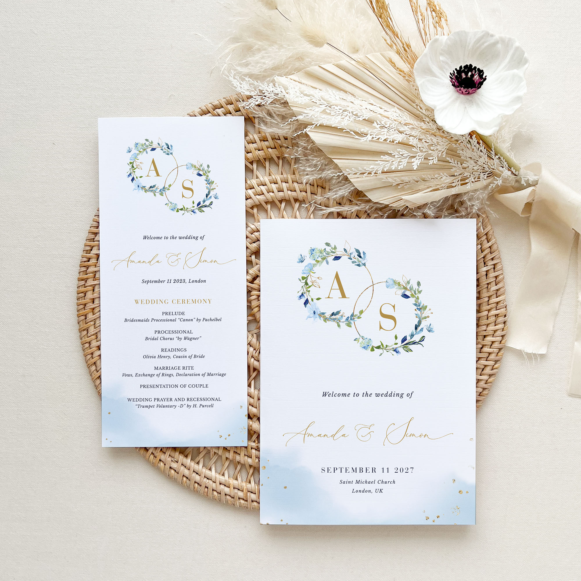 AZZURRA Wedding Program Template