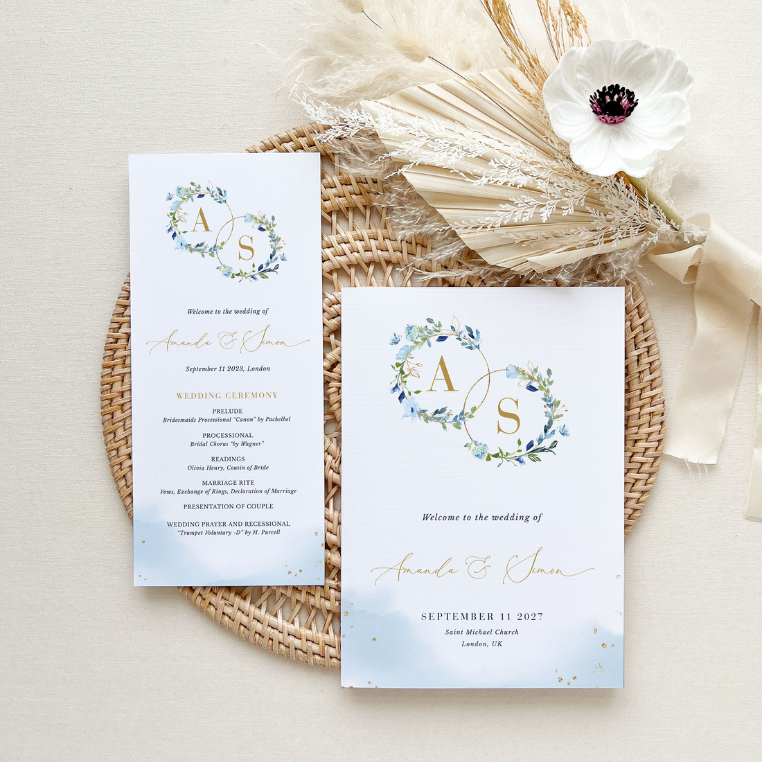 AZZURRA Wedding Program Template