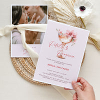 Petals and Prosecco Bridal Shower Card Template