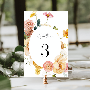 JUNE Wedding Table Numbers Printable