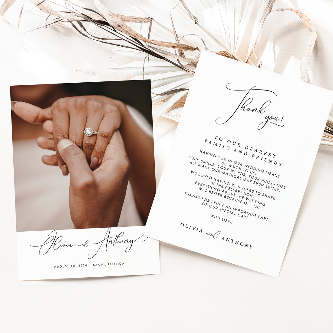 ELLA Printable Wedding Thank You Cards