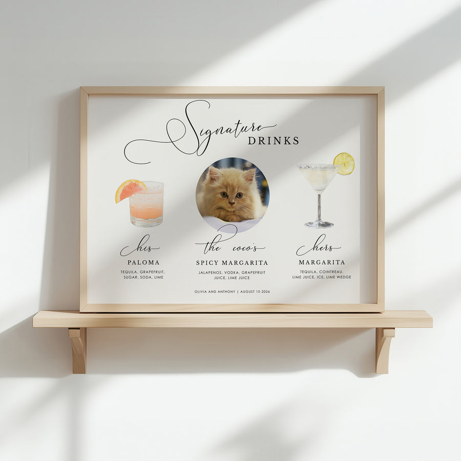 ELLA Pet Signature Drink Sign Template