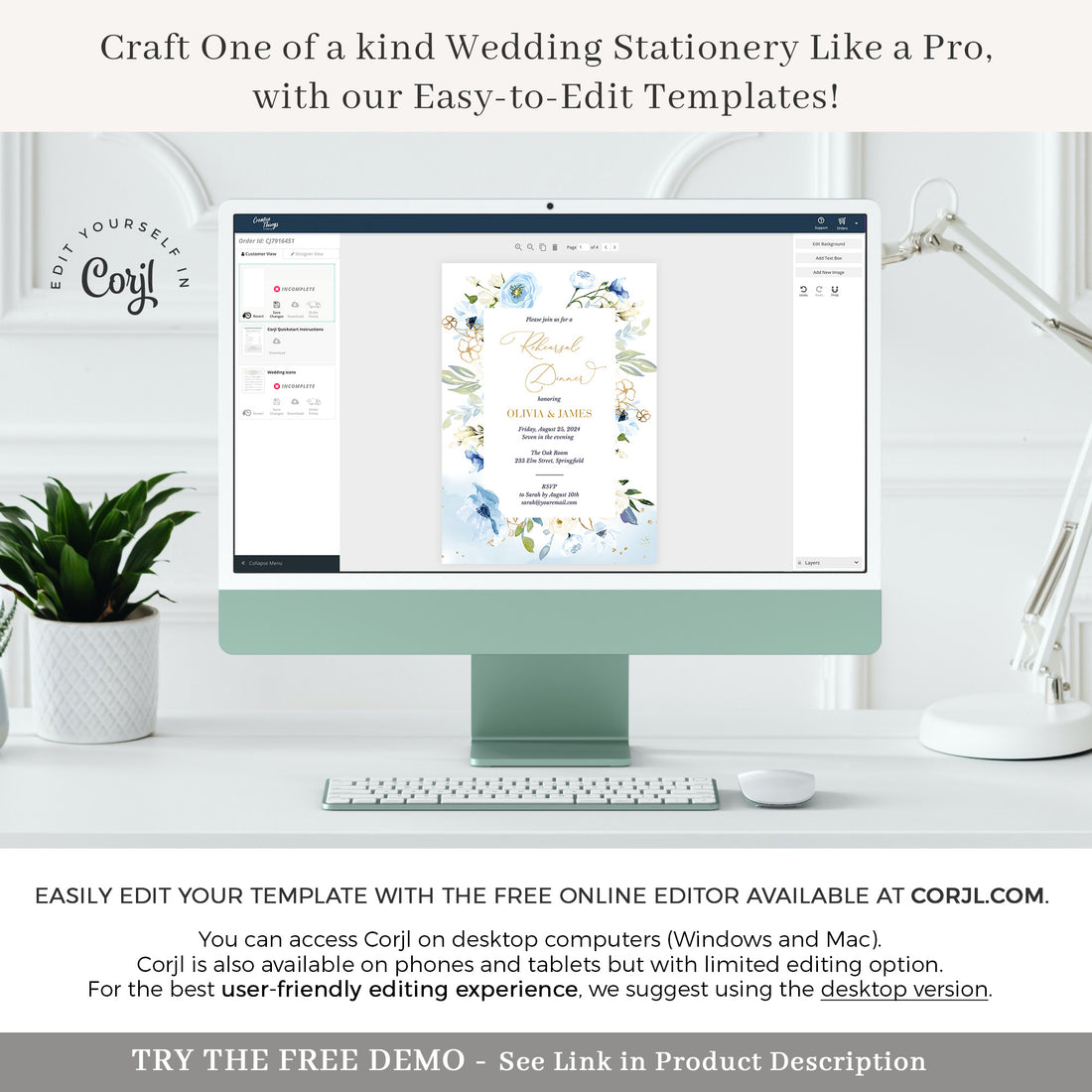 AZZURRA Wedding Rehearsal Invitation Template
