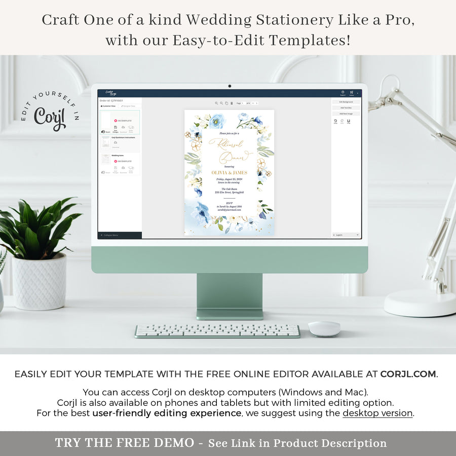 AZZURRA Wedding Rehearsal Invitation Template