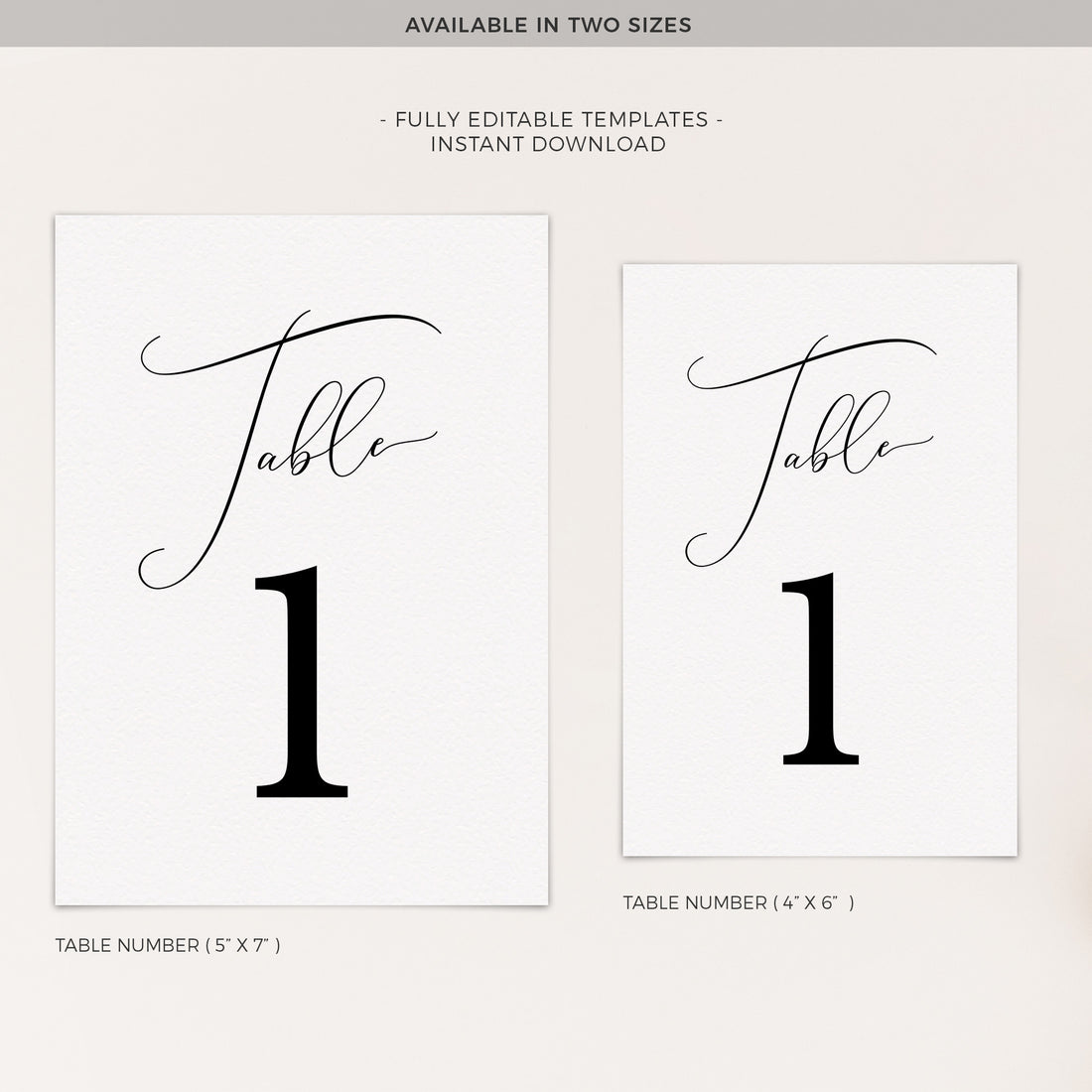 ELLA Printable Table Numbers for Wedding