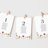 APRIL Wedding Seating Chart Card Template