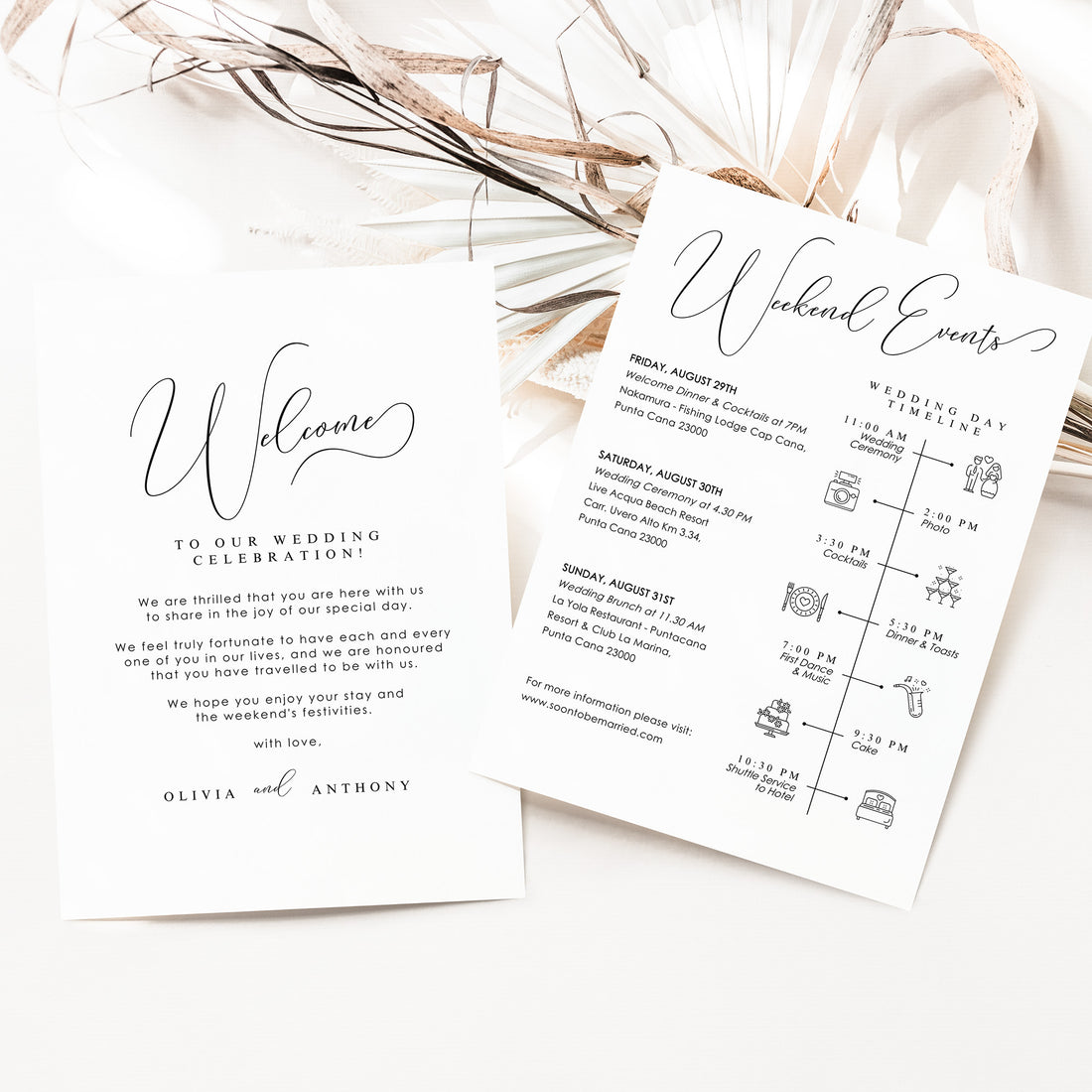 ELLA Wedding Welcome Note Template