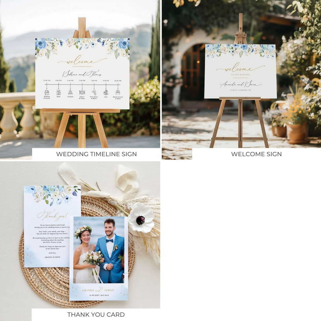 AZZURRA Printable Wedding Stationery Bundle