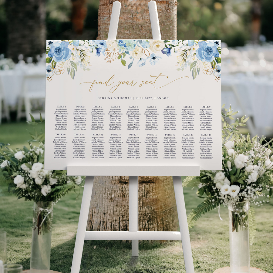 AZZURRA Printable Seating Chart Template