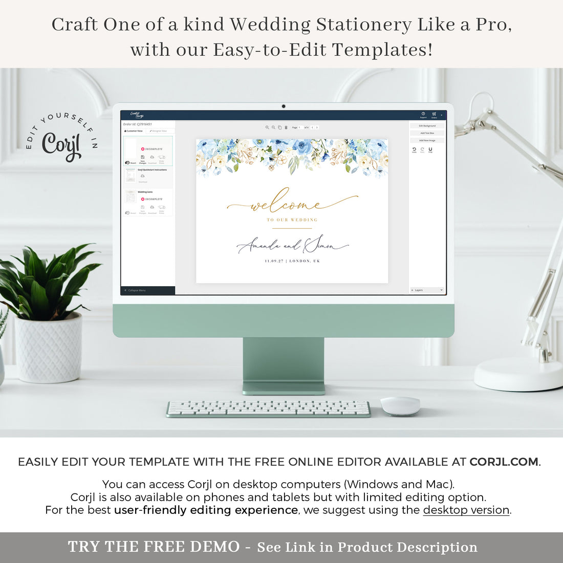 AZZURRA Wedding Ceremony Sign Template