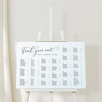 ELLA Printable Alphabetical Seating Chart for Wedding