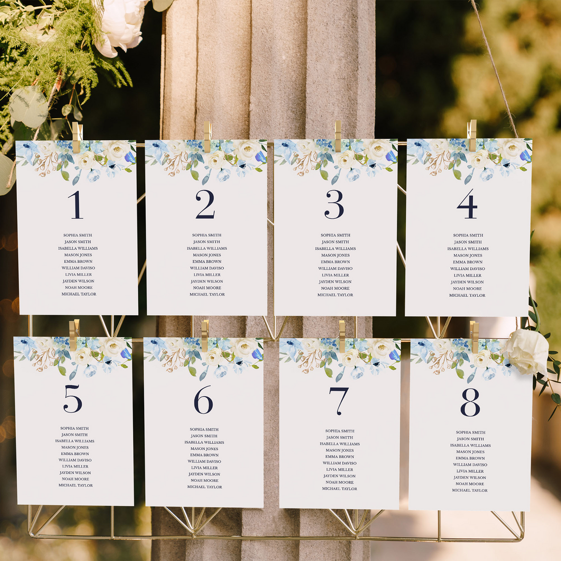 AZZURRA wedding Seating Cards Template