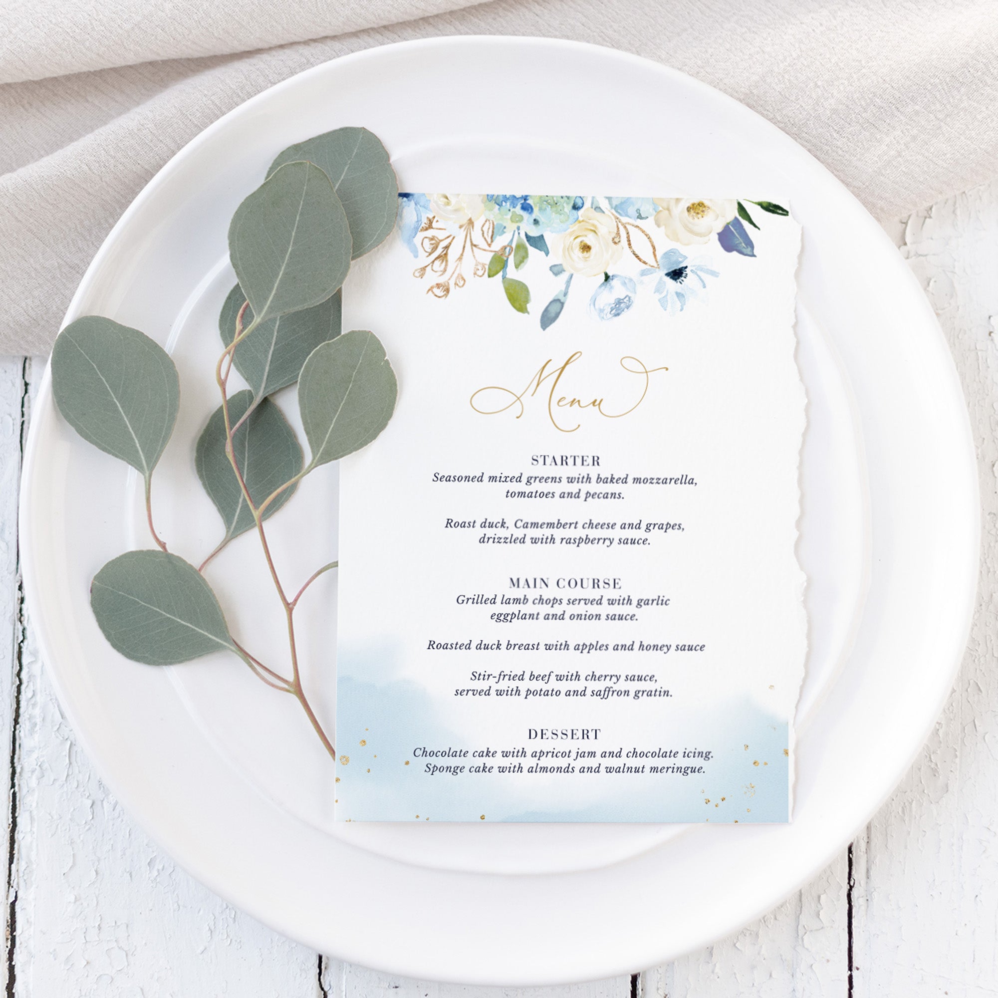 AZZURRA Wedding Menu Template