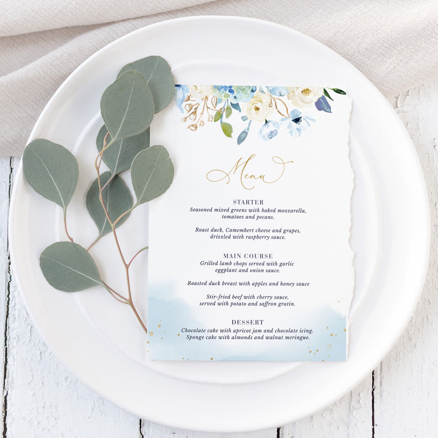 AZZURRA Wedding Menu Template