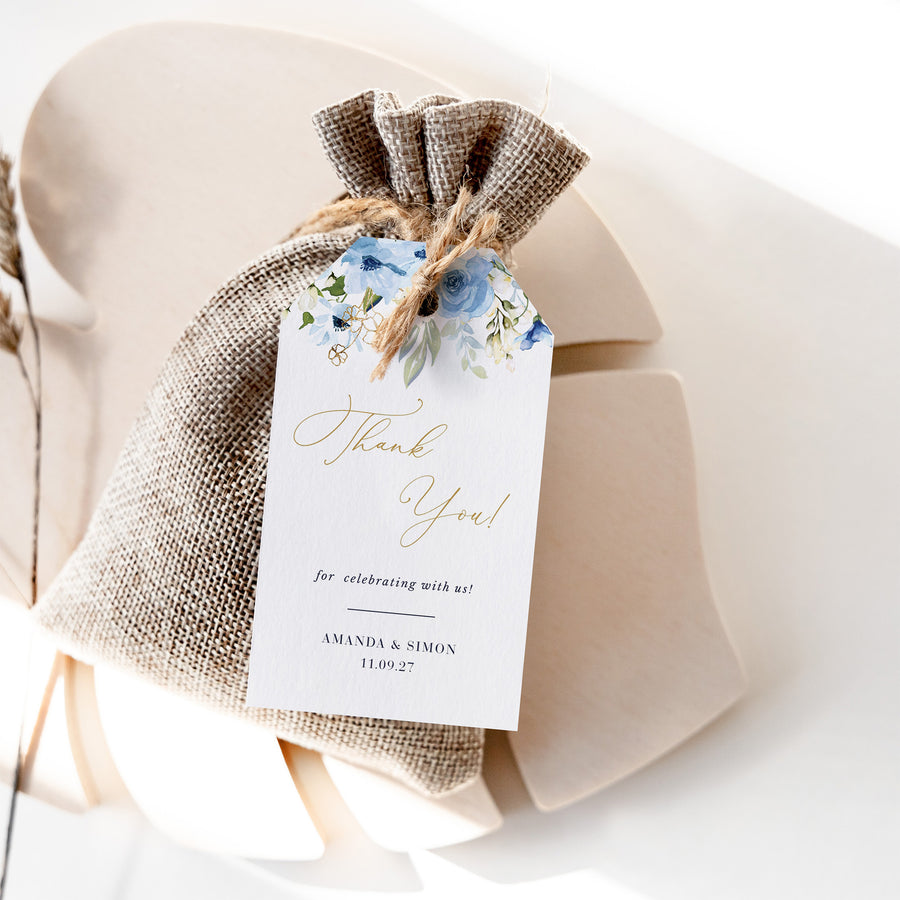 AZZURRA Printable Wedding Favour Tags