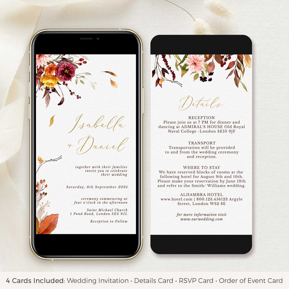 Ambra | Autumn Wedding Invitation Evite