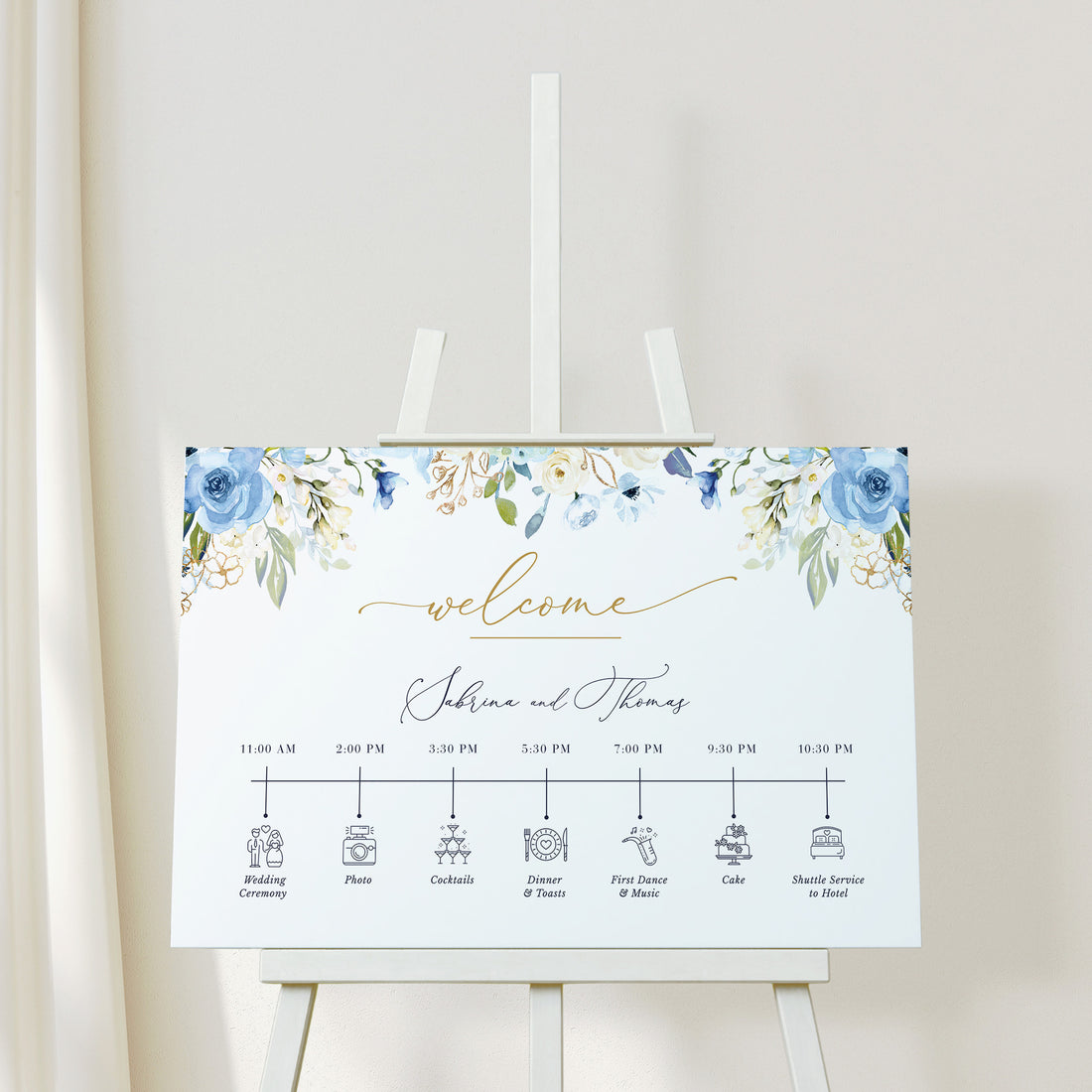 AZZURRA Wedding Timeline Sign Template