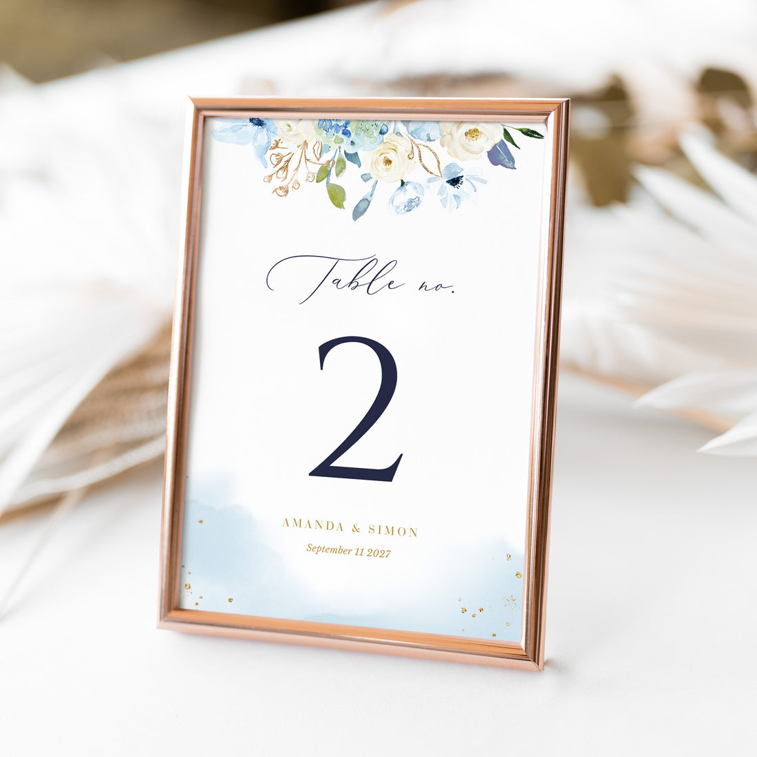 AZZURRA Printable Table Numbers for Wedding