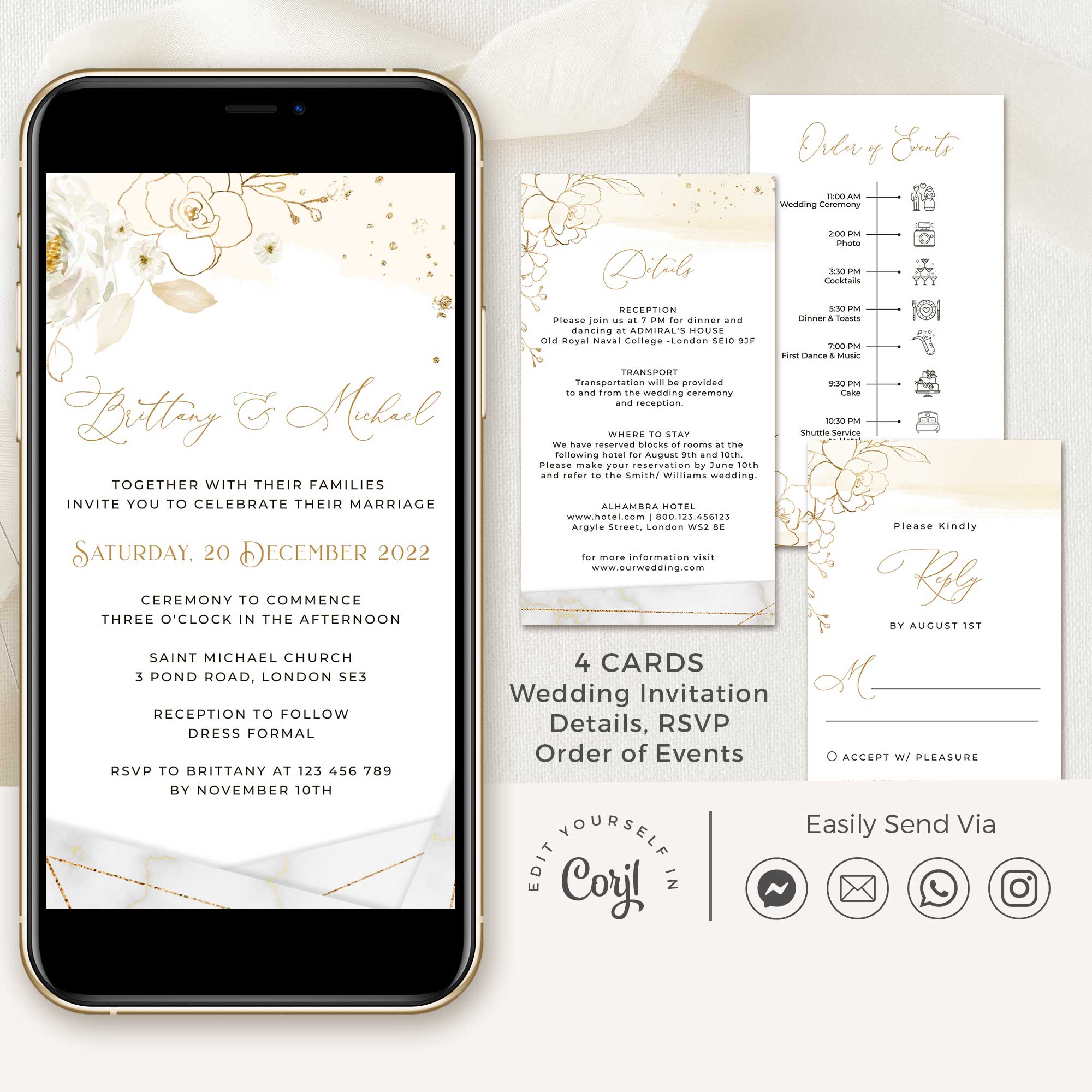 Dora | Elegant Digital Wedding Invitation