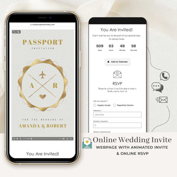 Online Animated Invitations with Rsvp - Passport Style