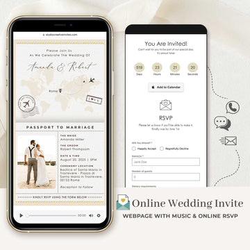 Online Wedding Invitations Passport Style