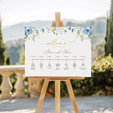 AZZURRA Wedding Timeline Sign Template