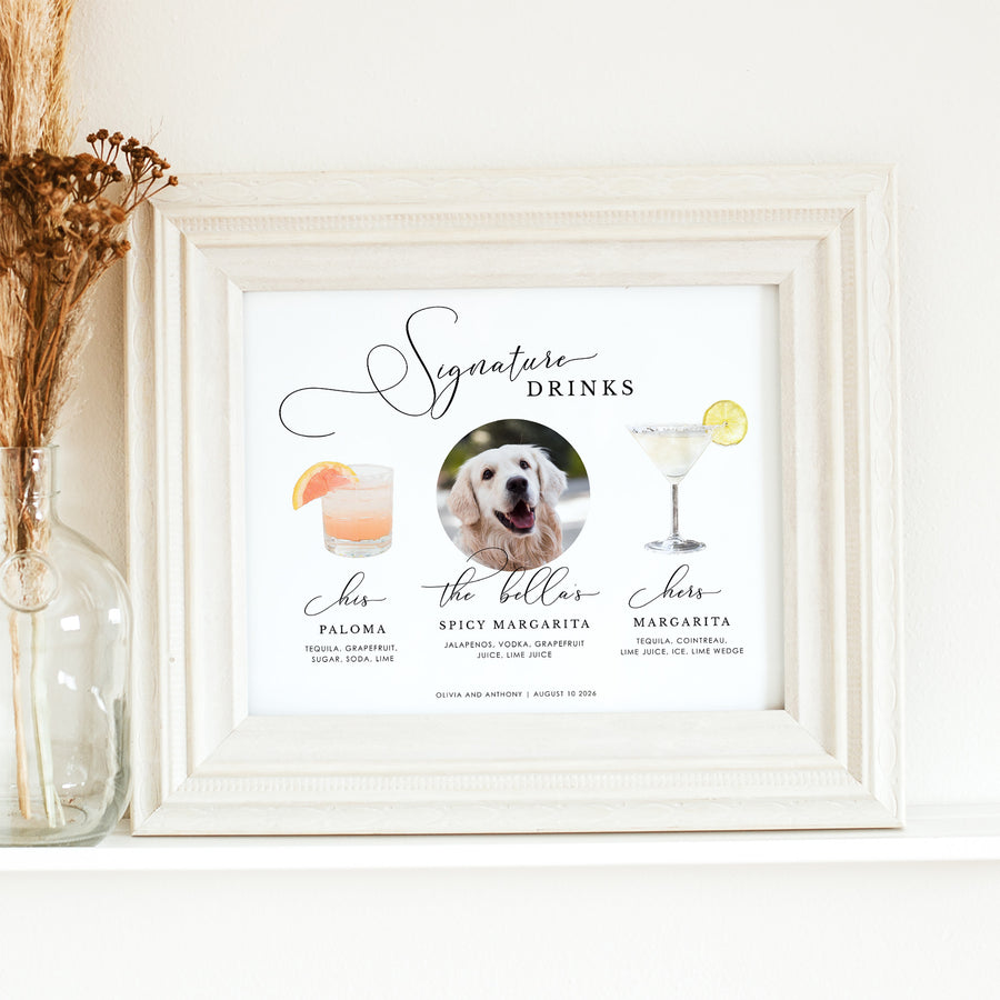 ELLA Pet Signature Drink Sign Template