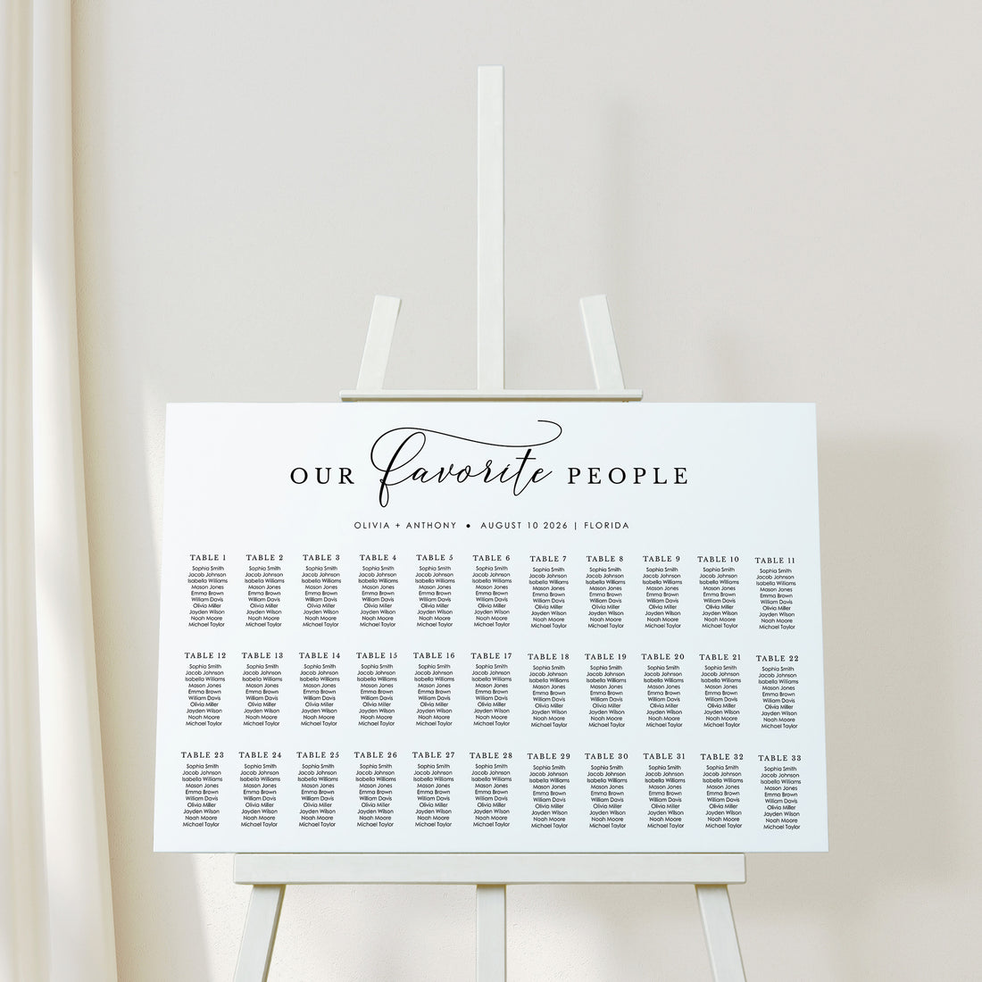 ELLA Printable Seating Chart Template