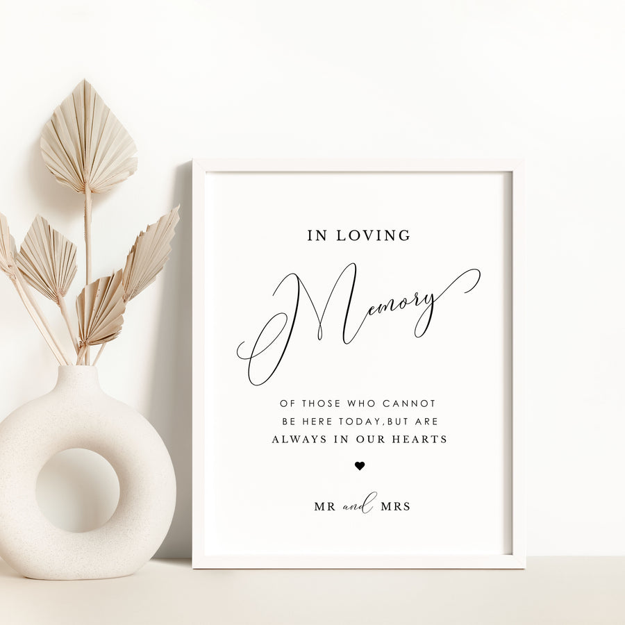 ELLA In Loving Memory Sign for Wedding Printable