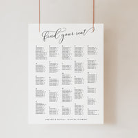 ELLA Printable Wedding Seating Chart Alphabetical