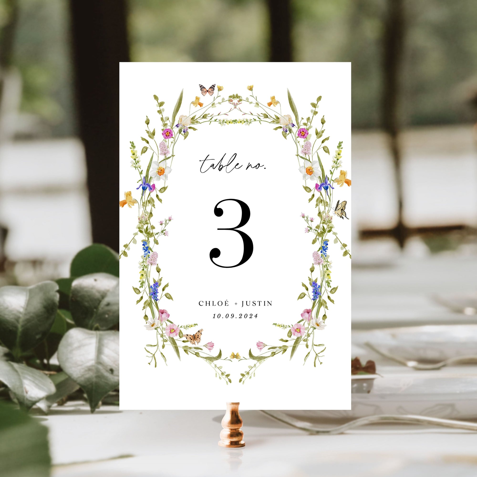 CHLOÉ Floral Wedding Table Numbers Printable
