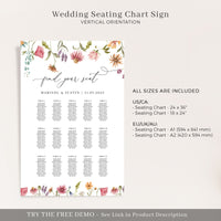 APRIL Printable Wedding Seating Chart Template