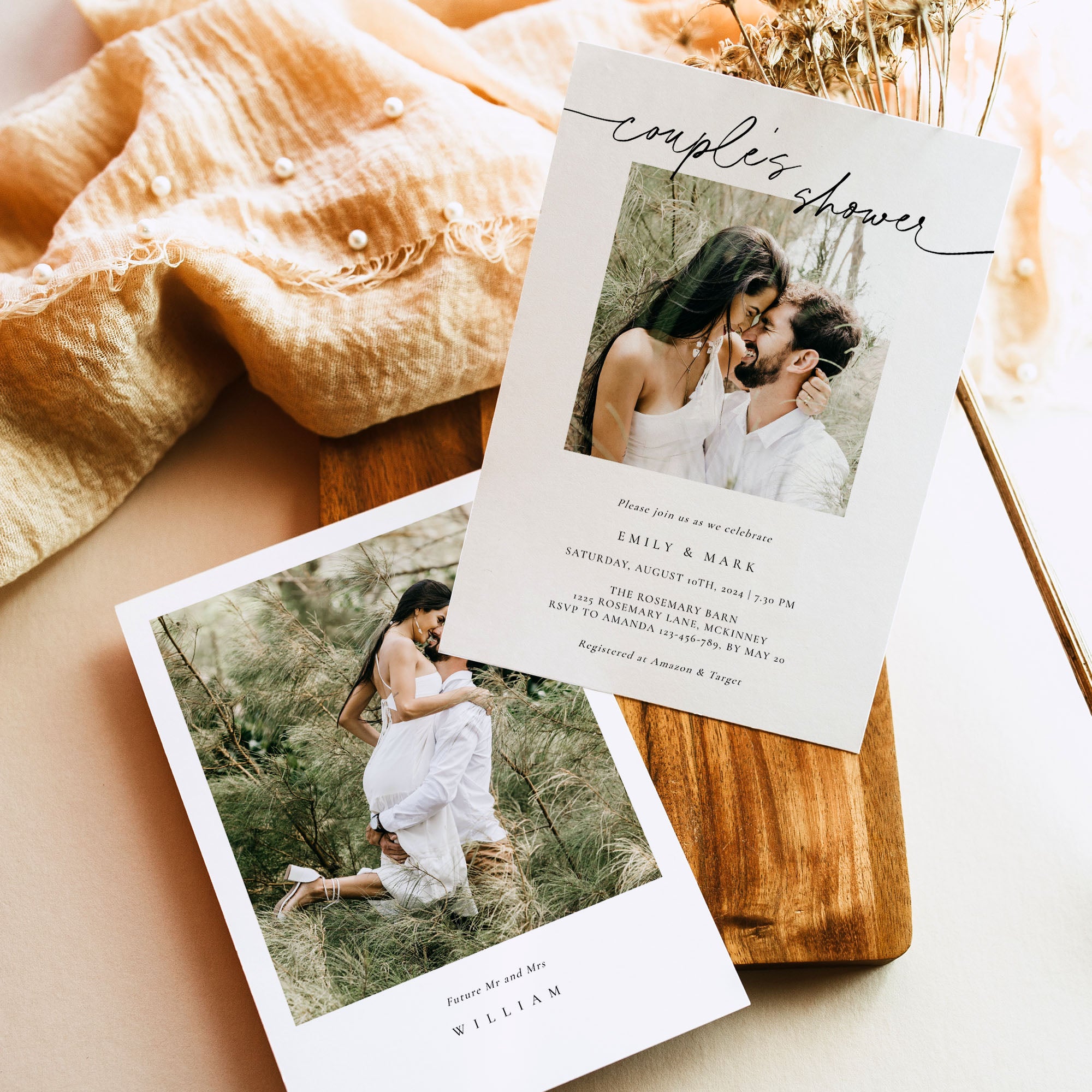 ELLA Couples Wedding Shower Invitation With Photo