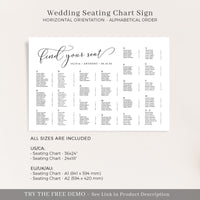 ELLA Printable Alphabetical Seating Chart for Wedding